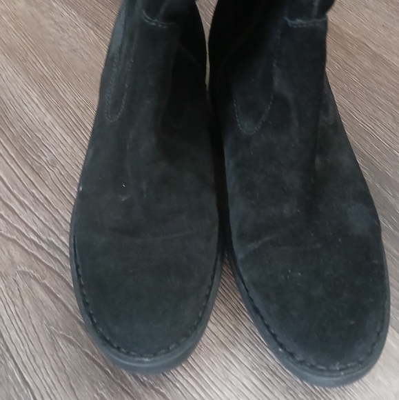 Born Cotto Black Suede Tall Lace Knee High Womens Boots Size 7.5 - Picture 10 of 12